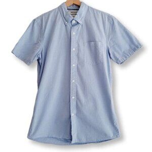 GOOD THREADS | Slim Printed Poplin Casual Button Down Shirt Polka-Dot Men's Sz M